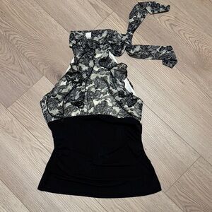 Black and White Halter Top